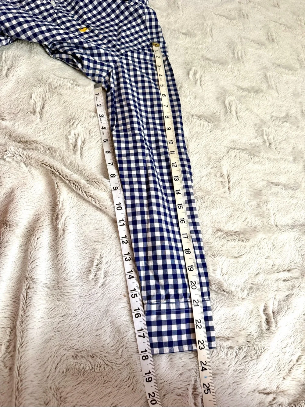 Ralph Lauren Blue and White Gingham Button-Down Shirt